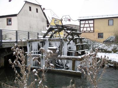 Wahrzeichen der Stadt Ebermannstadt im Winter